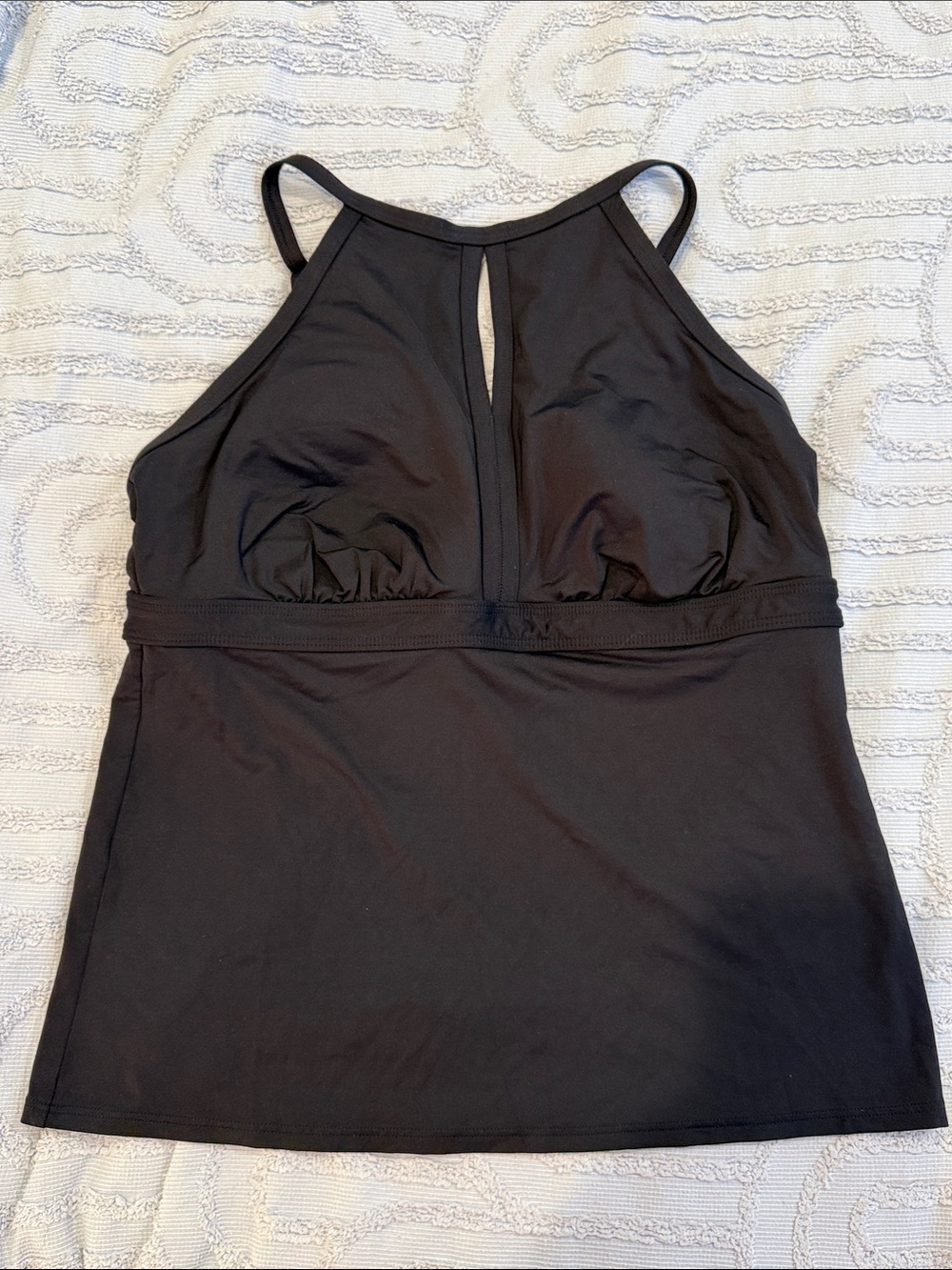 Lands End black keyhole, halter tankini top bathing swim suit size 16 (top only)